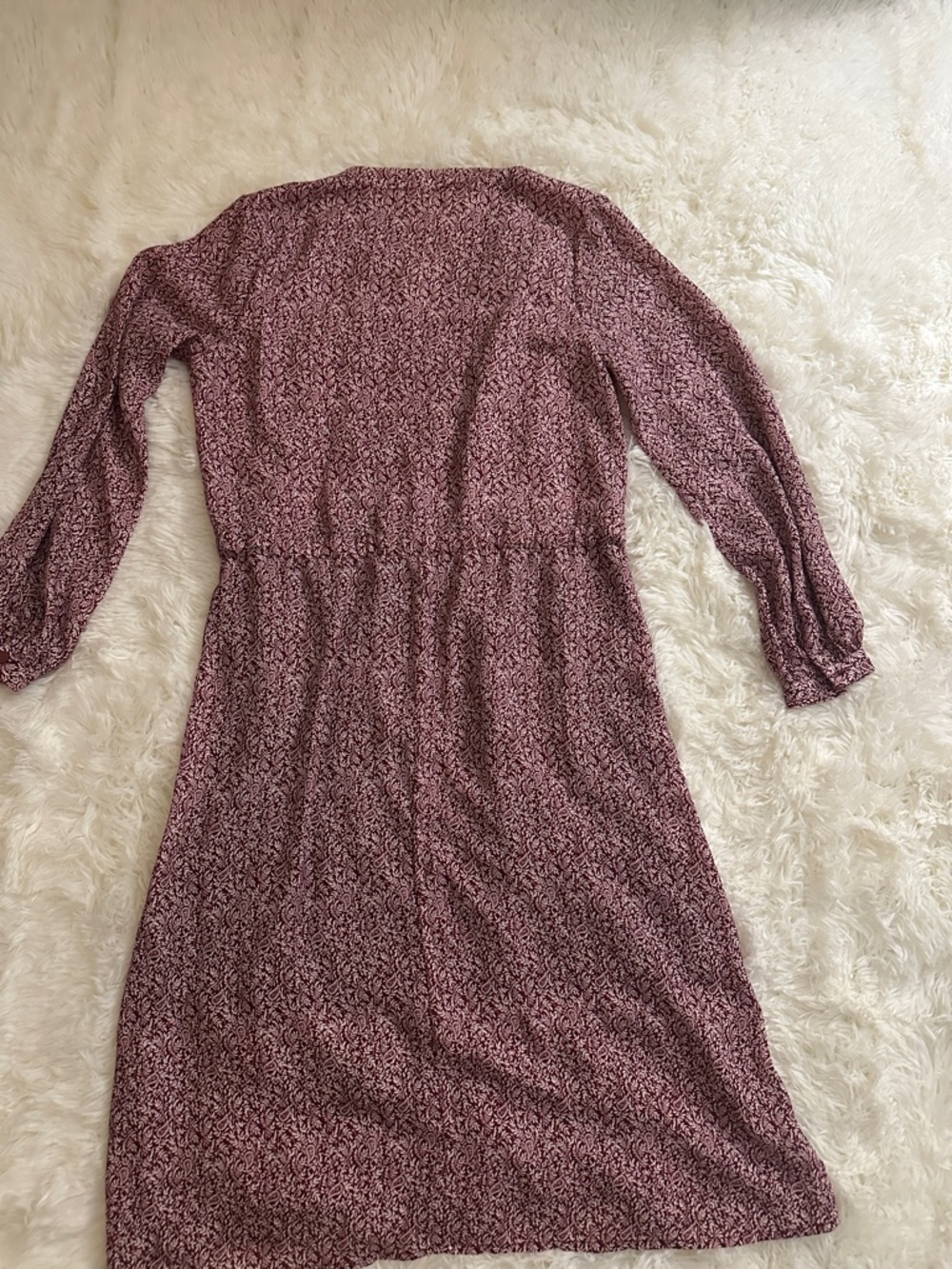 Women's Long Sleeve Floral Midi Dress - Mauve Pink - Picture 8 of 8